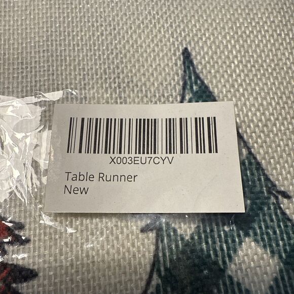 Merry Christmas Trees White Buffalo Check Table Runner 70" X 12.5" New! - Picture 5 of 5